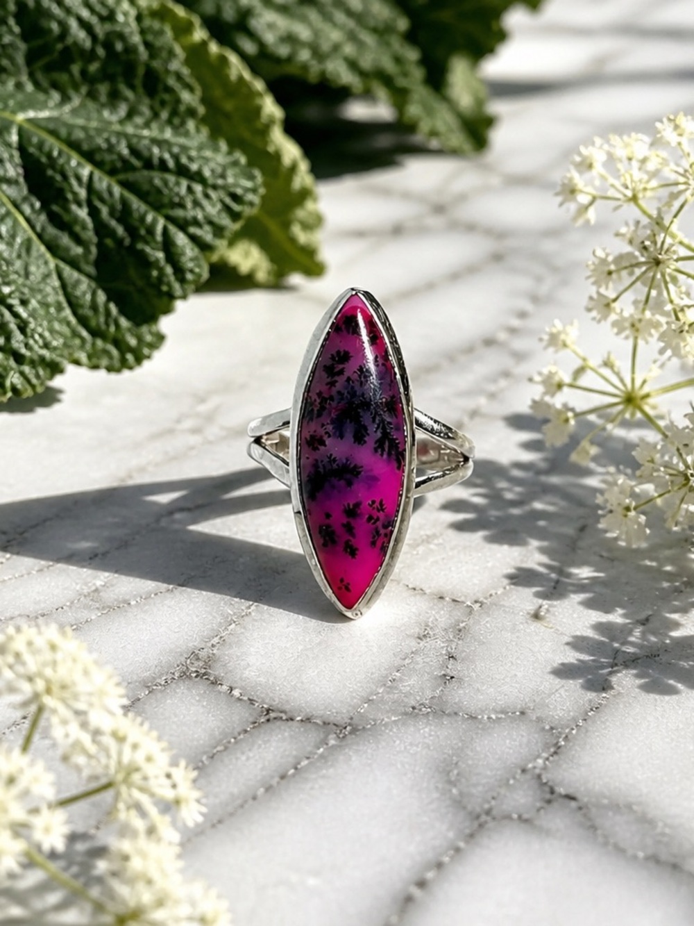 NEW! Purple Dendritic Opal Ring